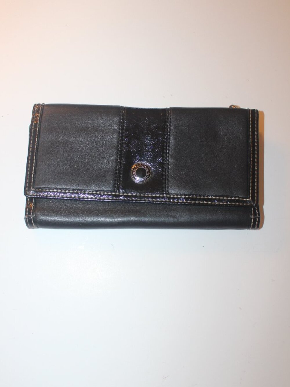Coach Black Wallet with Glossy Trim